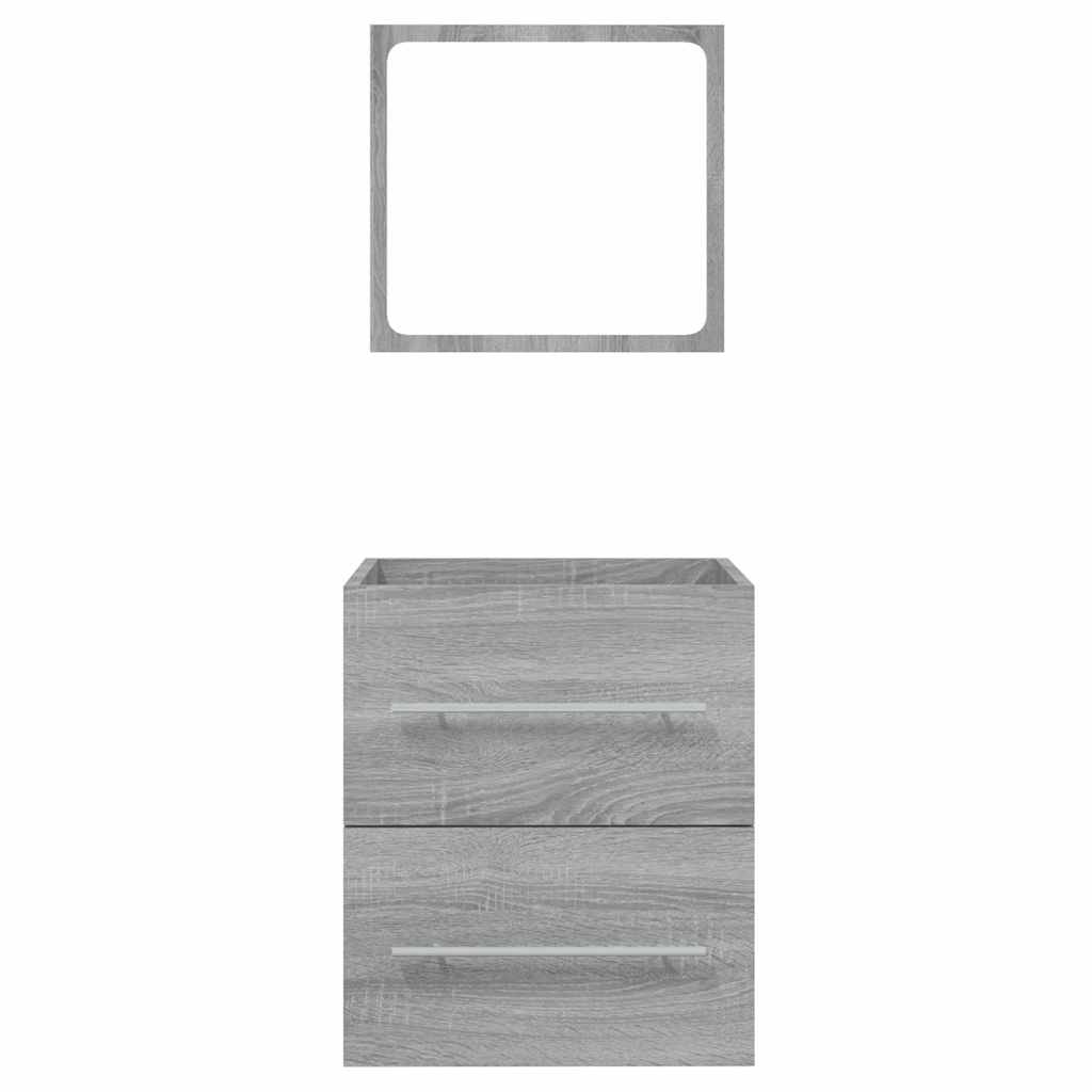 vidaXL Badschrank mit Spiegel Grau Sonoma 41x38,5x48 cm