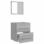 vidaXL Badschrank mit Spiegel Grau Sonoma 41x38,5x48 cm