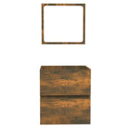vidaXL Badschrank mit Spiegel Räuchereiche Holzwerkstoff