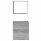 vidaXL Badschrank mit Spiegel Grau Sonoma Holzwerkstoff