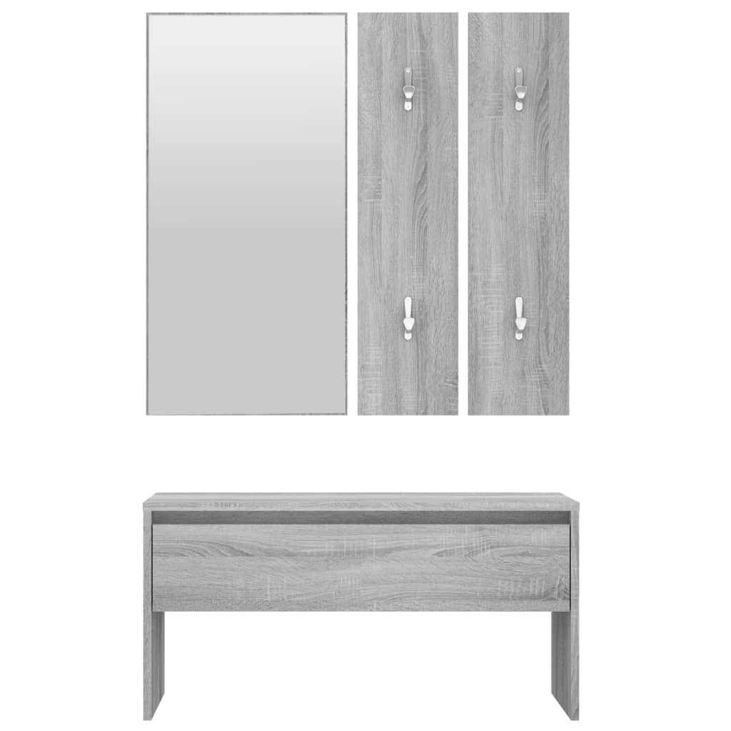 vidaXL Garderoben-Set Grau Sonoma Holzwerkstoff