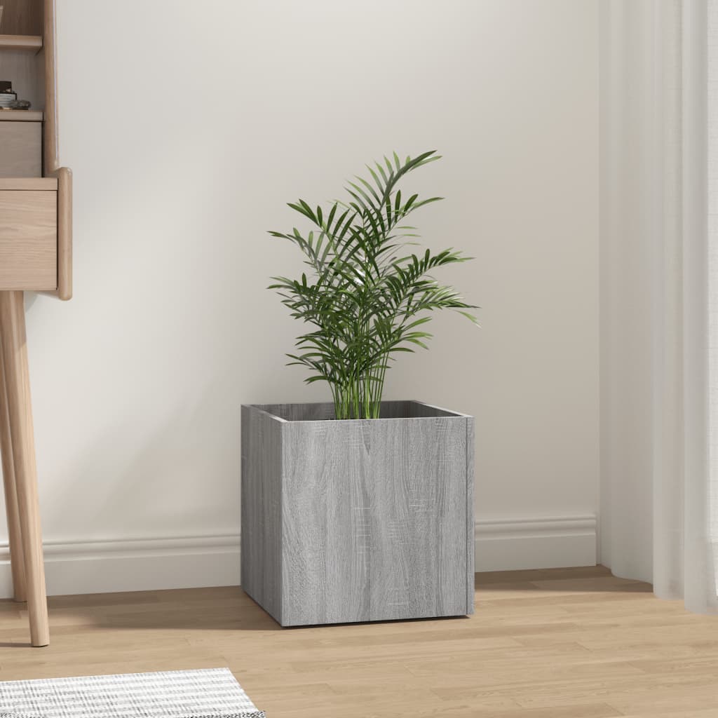 vidaXL Pflanzgefäß Grau Sonoma 40x40x40 cm Holzwerkstoff