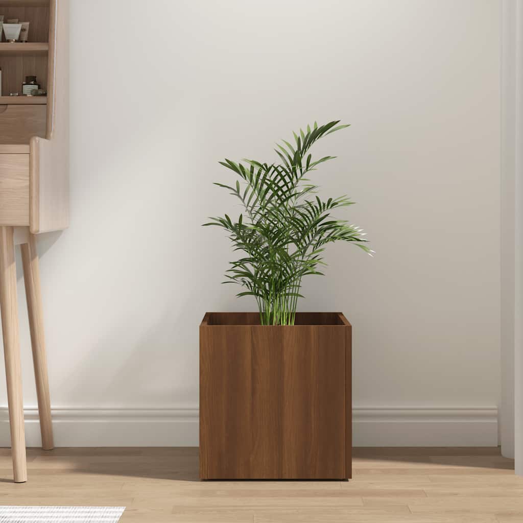 vidaXL Pflanzgefäß Braun Eichen-Optik 40x40x40 cm Holzwerkstoff