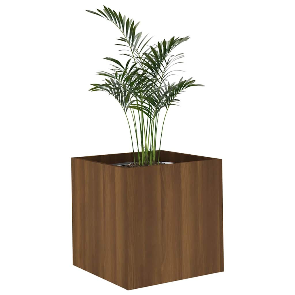 vidaXL Pflanzgefäß Braun Eichen-Optik 40x40x40 cm Holzwerkstoff