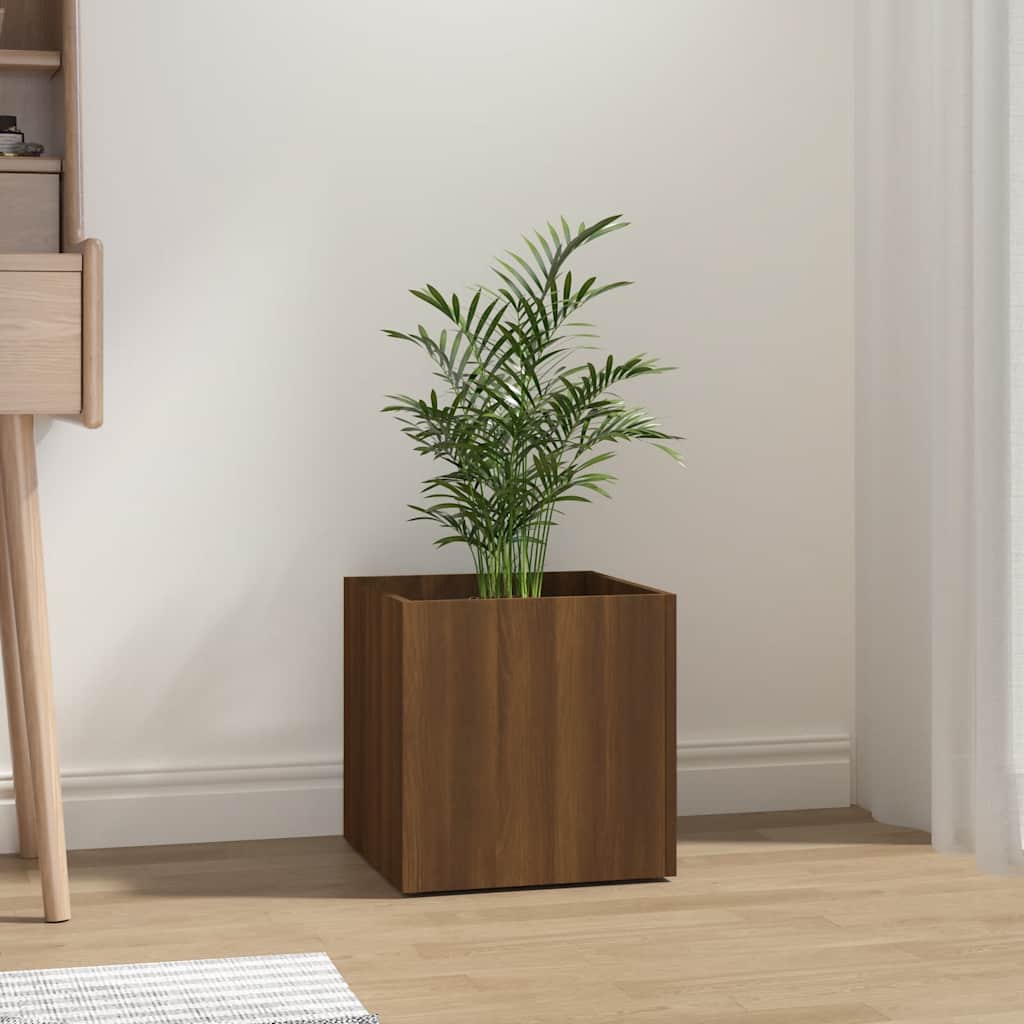 vidaXL Pflanzgefäß Braun Eichen-Optik 40x40x40 cm Holzwerkstoff