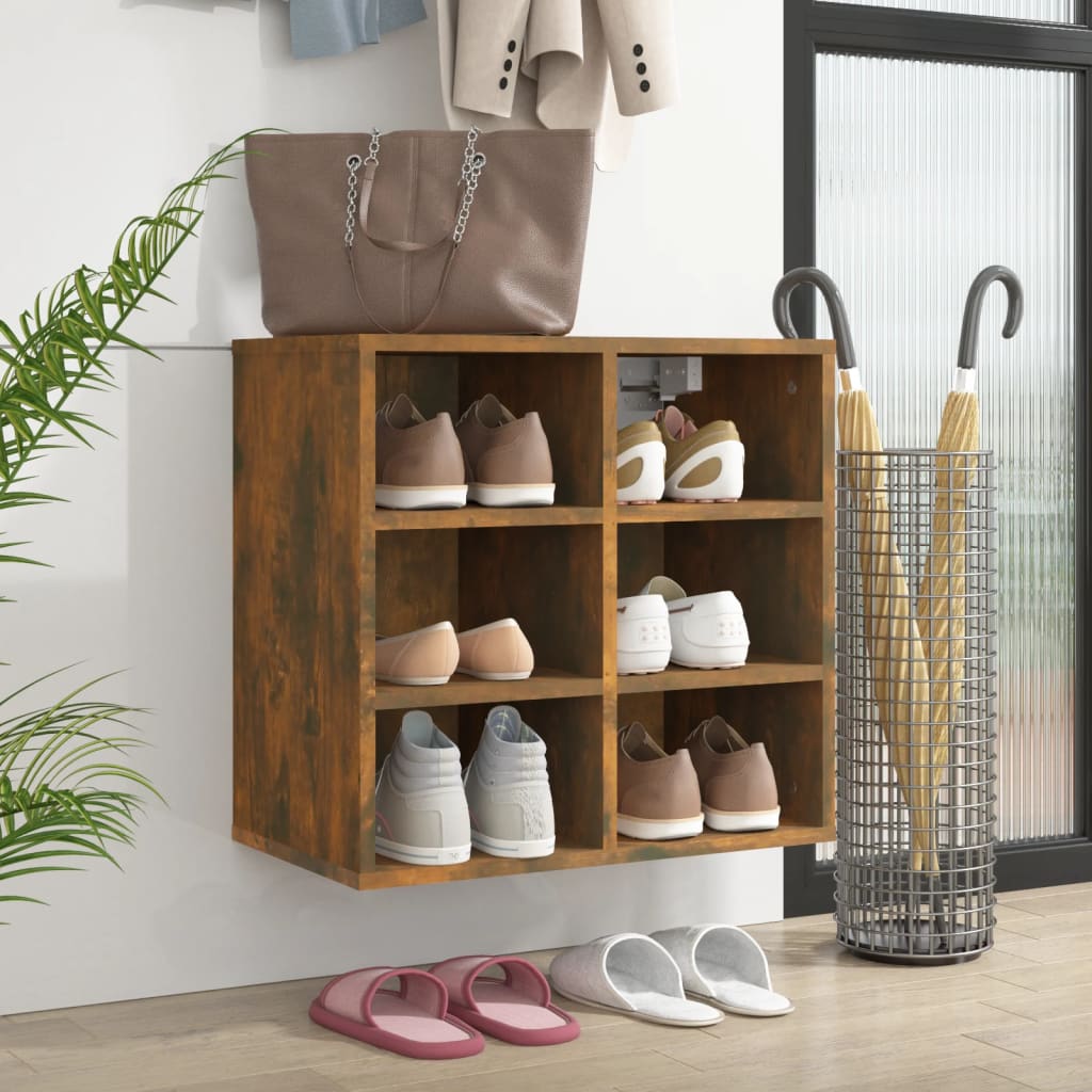 vidaXL Schuhregal Räuchereiche 52,5x30x50 cm