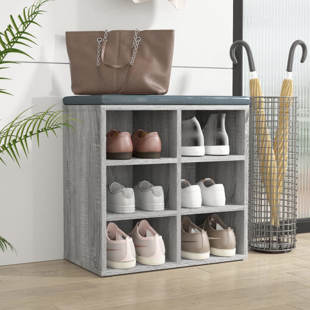 vidaXL Schuhregal Grau Sonoma 52,5x30x50 cm