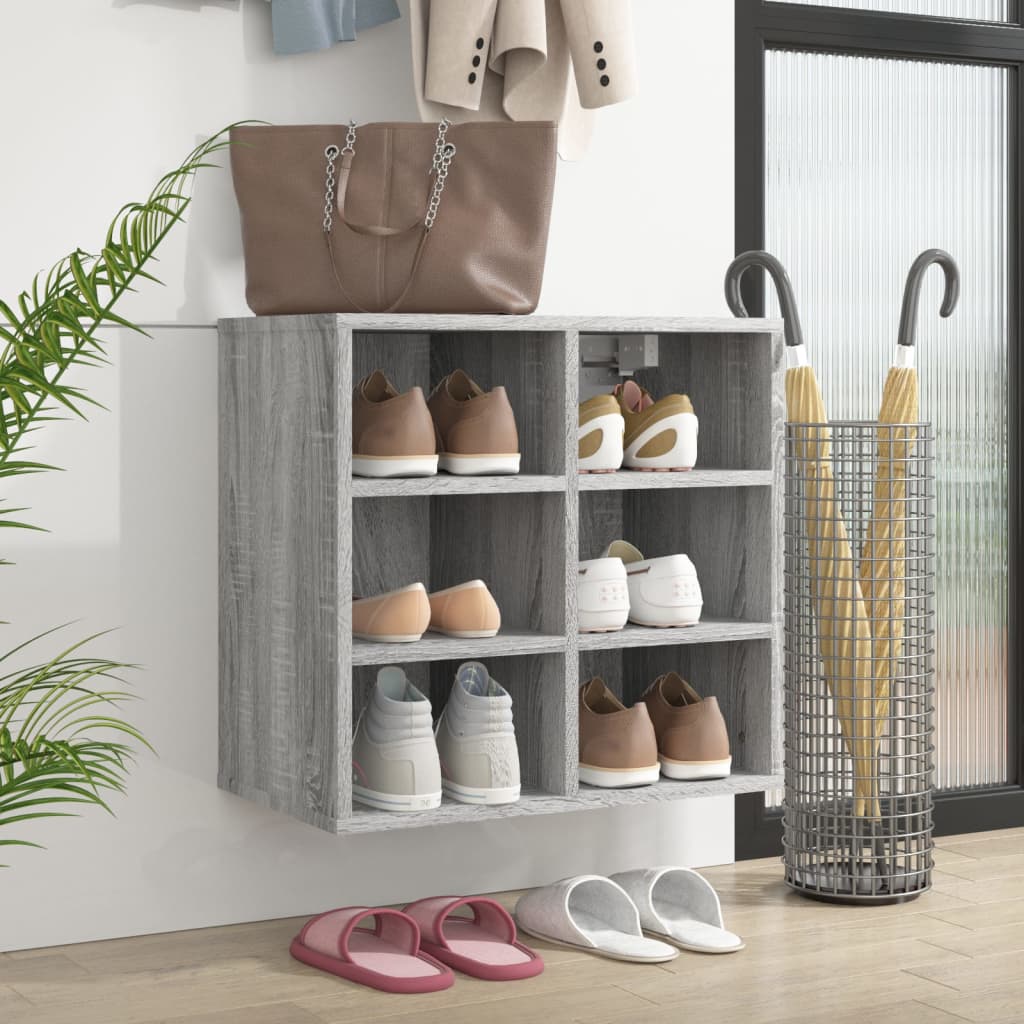 vidaXL Schuhregal Grau Sonoma 52,5x30x50 cm