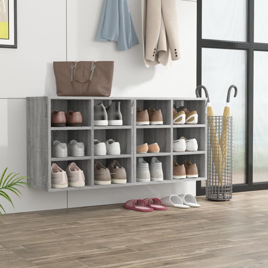 vidaXL Schuhregale 2 Stk. Grau Sonoma 52,5x30x50 cm