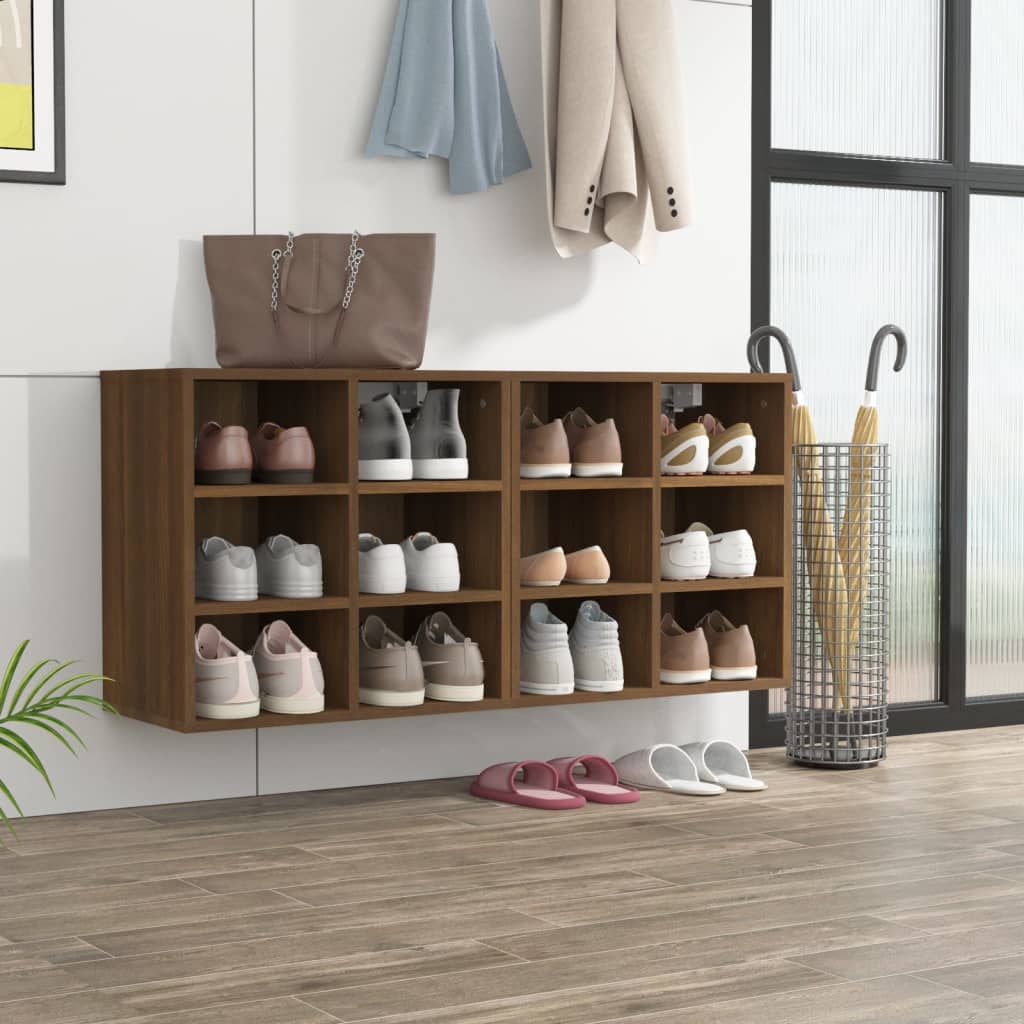 vidaXL Schuhregale 2 Stk. Braun Eichen-Optik 52,5x30x50 cm