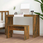 vidaXL Schminkhocker Räuchereiche 70x35x45 cm Holzwerkstoff
