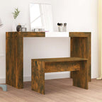 vidaXL Schminkhocker Räuchereiche 70x35x45 cm Holzwerkstoff