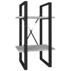 vidaXL Bücherregal 2 Fächer Grau Sonoma 40x30x70 cm Holzwerkstoff