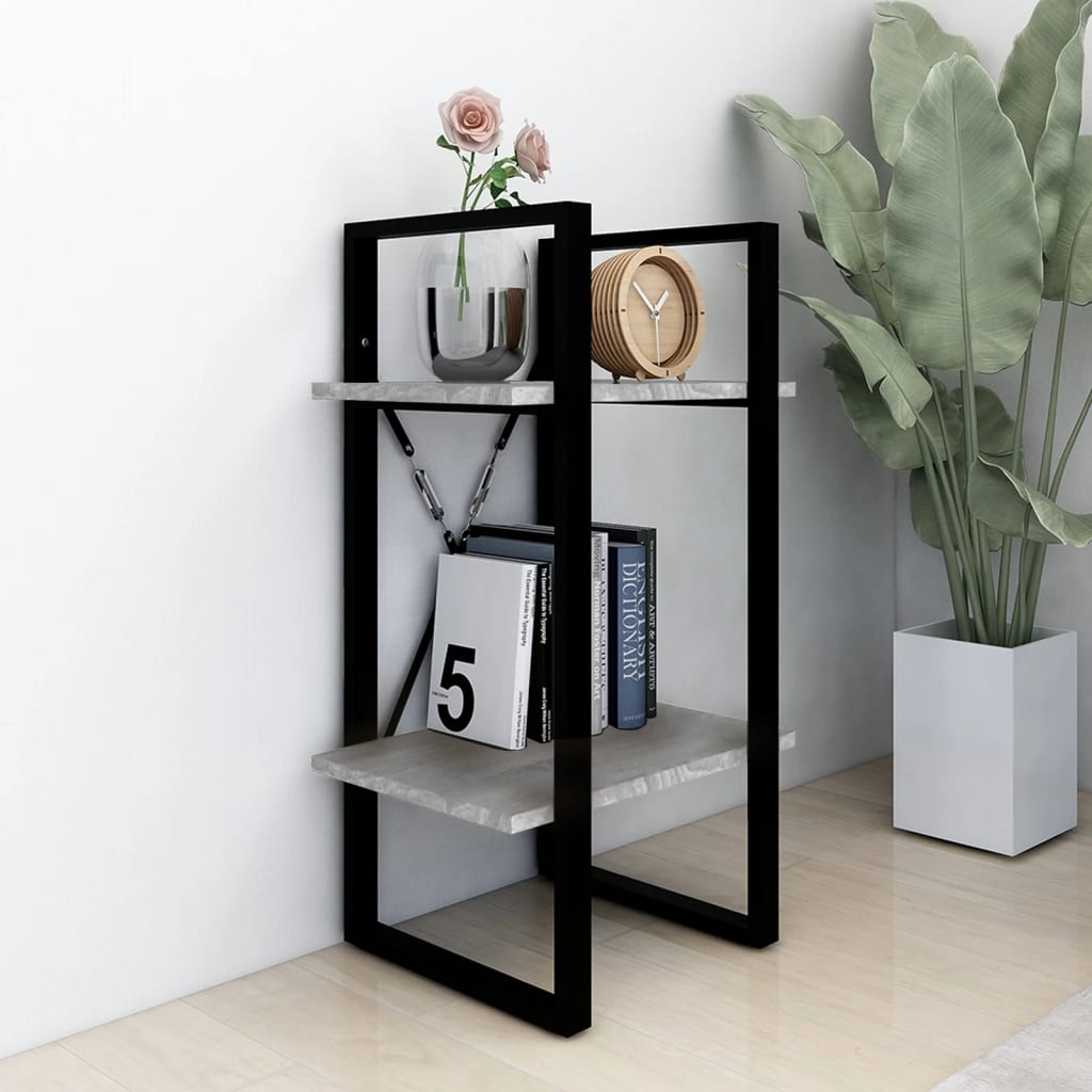 vidaXL Bücherregal 2 Fächer Grau Sonoma 40x30x70 cm Holzwerkstoff