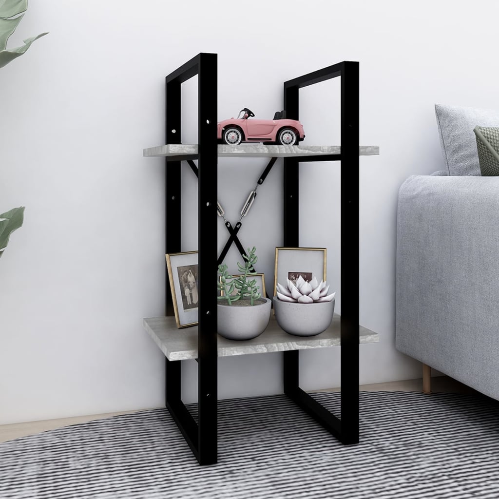 vidaXL Bücherregal 2 Fächer Grau Sonoma 40x30x70 cm Holzwerkstoff