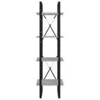 vidaXL Bücherregal 4 Fächer Grau Sonoma 40x30x140 cm Holzwerkstoff