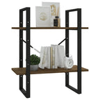vidaXL Bücherregal 2 Fächer Braun Eichen-Optik 60x30x70 cm