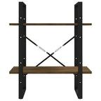 vidaXL Bücherregal 2 Fächer Braun Eichen-Optik 60x30x70 cm