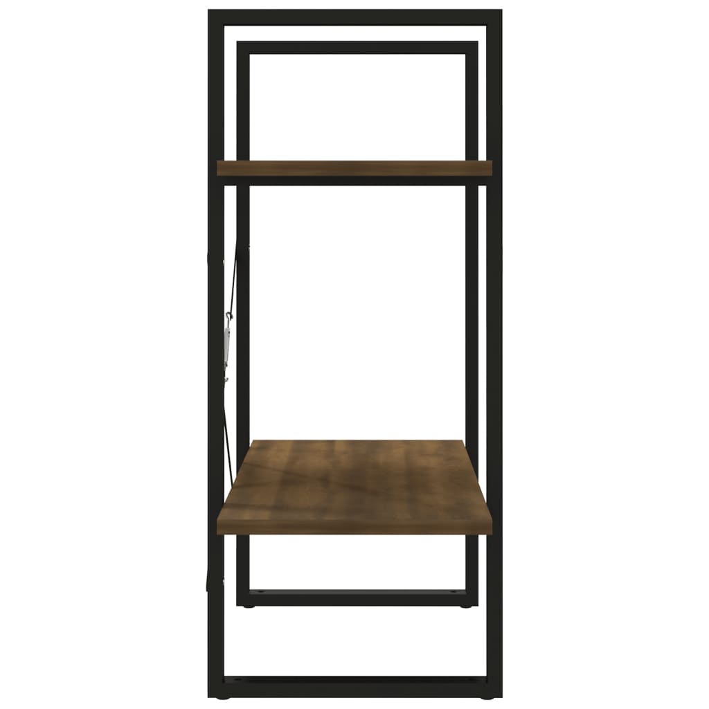 vidaXL Bücherregal 2 Fächer Braun Eichen-Optik 60x30x70 cm