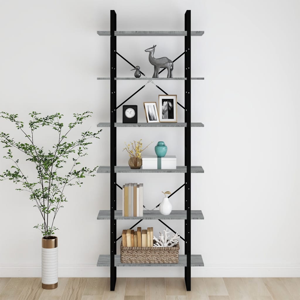 vidaXL Hochschrank Grau Sonoma 80x30x210 cm Holzwerkstoff