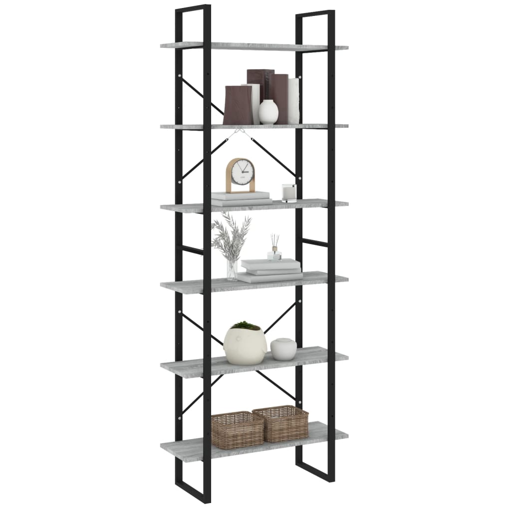 vidaXL Hochschrank Grau Sonoma 80x30x210 cm Holzwerkstoff