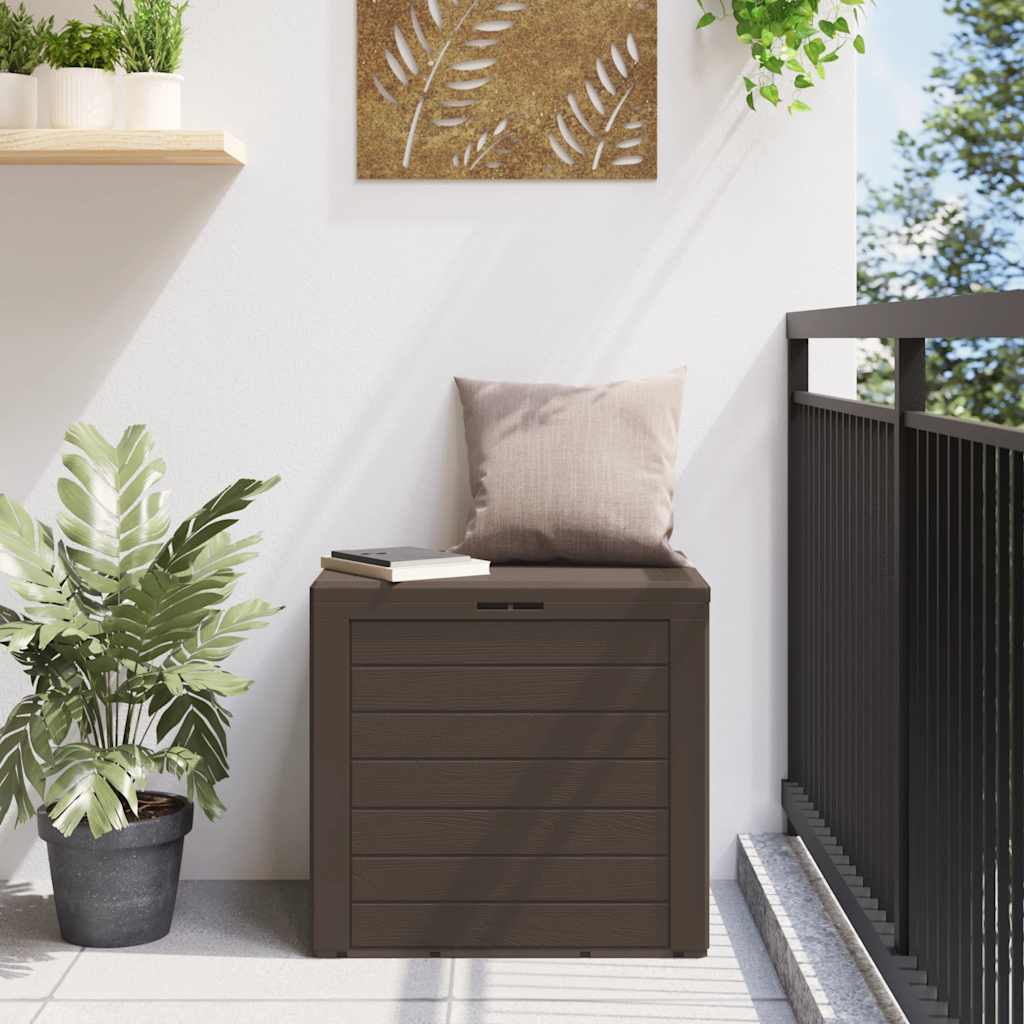 vidaXL Gartentruhe Braun 58,5x46x55 cm Polypropylen