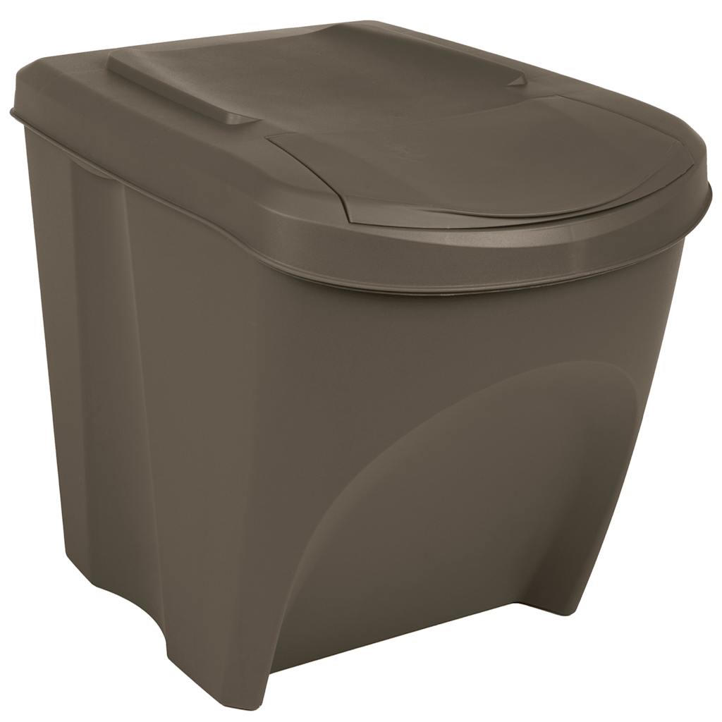 vidaXL Stapelbare Mülleimer 3 Stk. Grau 75 L Polypropylen