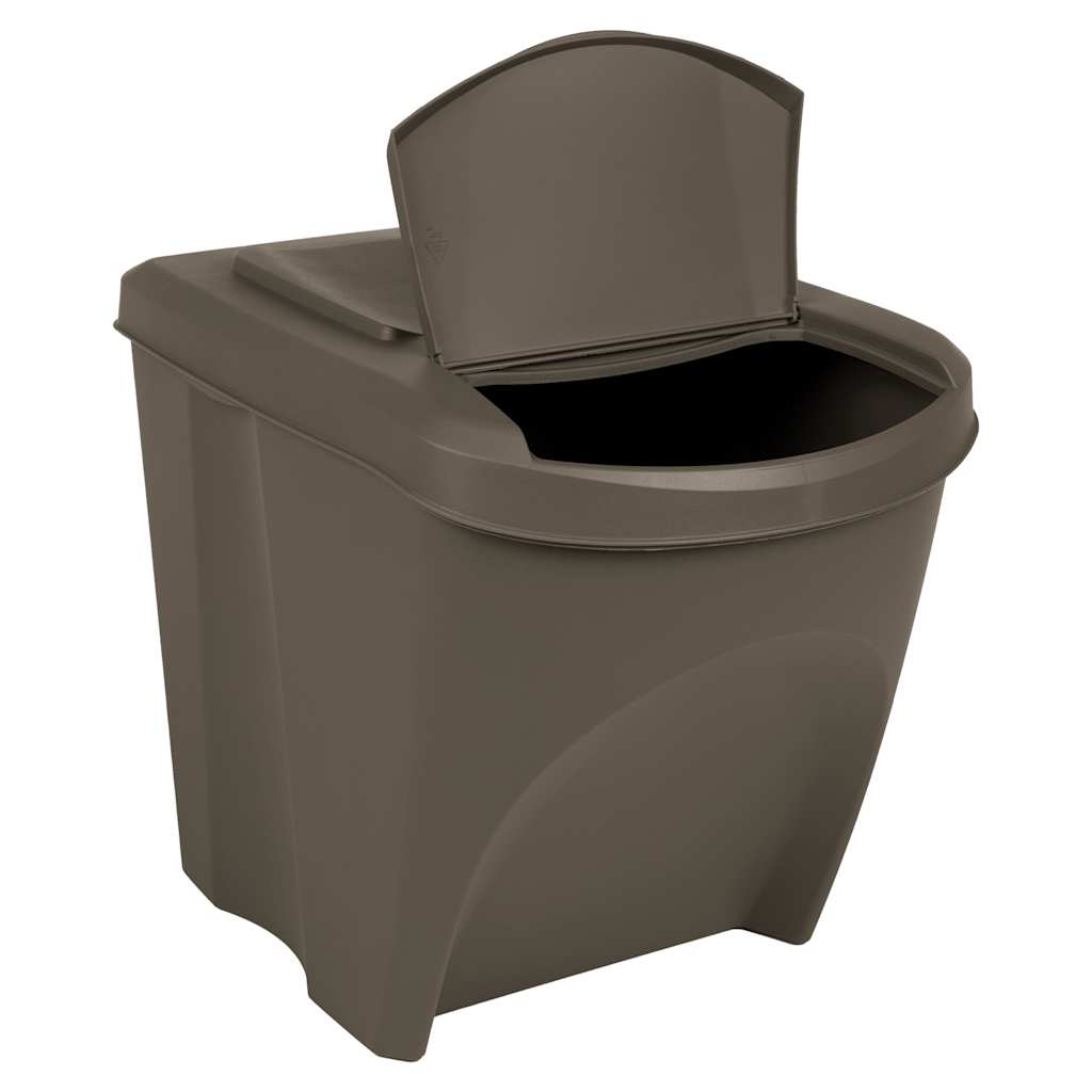 vidaXL Stapelbare Mülleimer 3 Stk. Grau 75 L Polypropylen