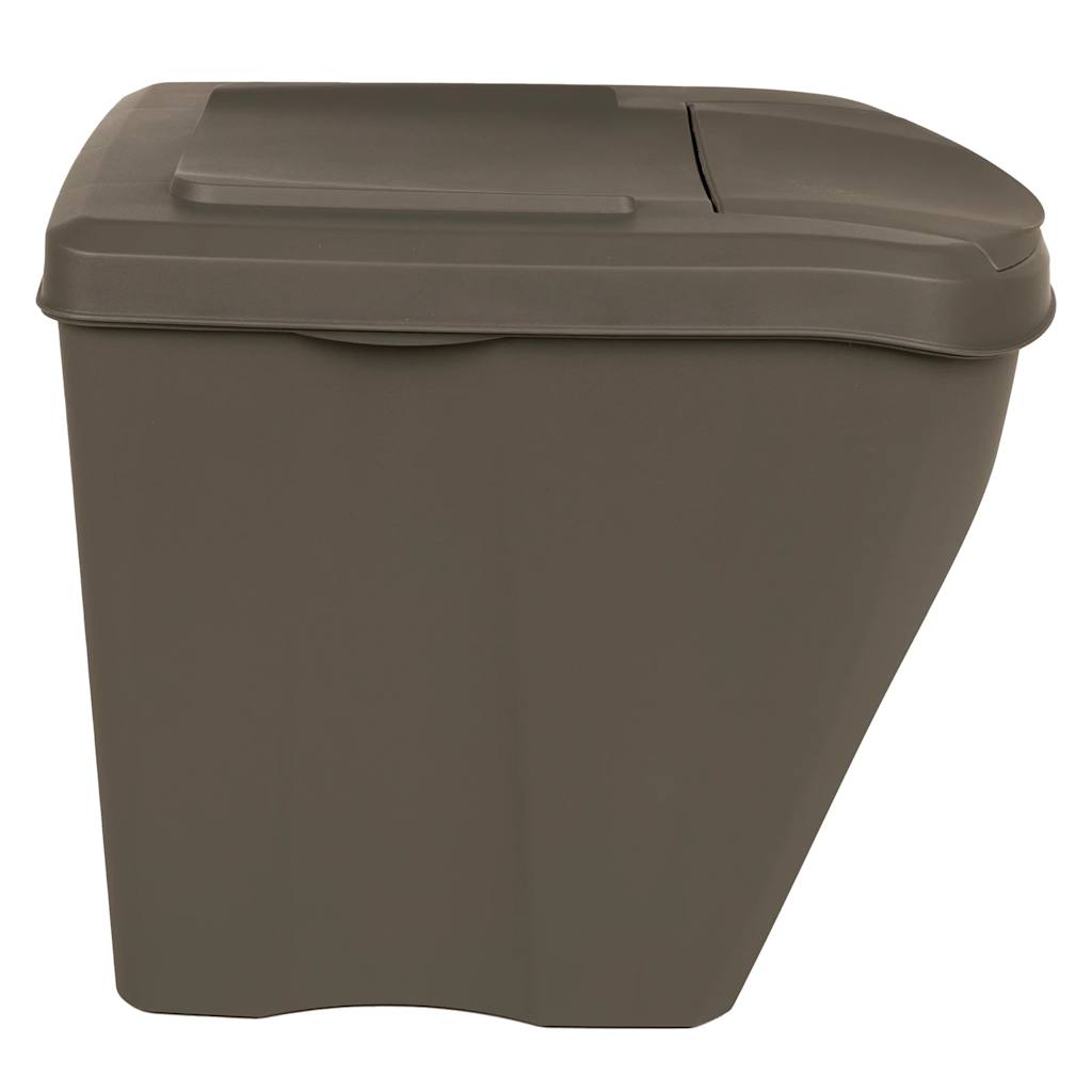 vidaXL Stapelbare Mülleimer 3 Stk. Grau 75 L Polypropylen