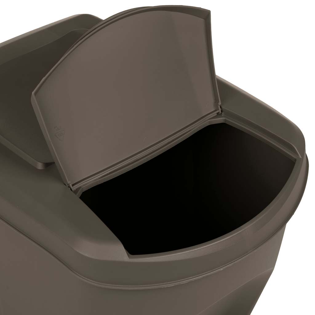 vidaXL Stapelbare Mülleimer 3 Stk. Grau 75 L Polypropylen