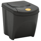 vidaXL Stapelbare Mülleimer 4 Stk. Grau 100 L Polypropylen