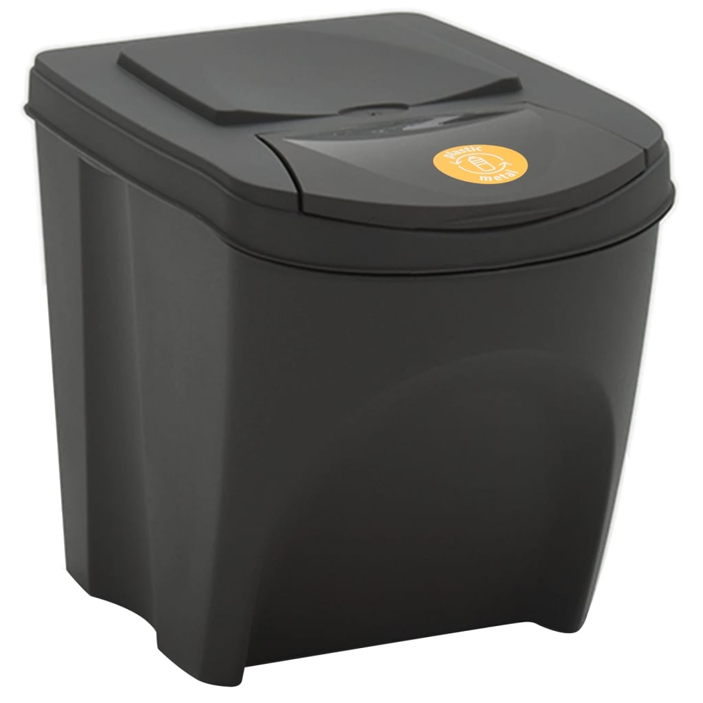 vidaXL Stapelbare Mülleimer 4 Stk. Grau 100 L Polypropylen