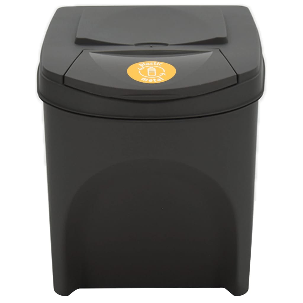 vidaXL Stapelbare Mülleimer 4 Stk. Grau 100 L Polypropylen