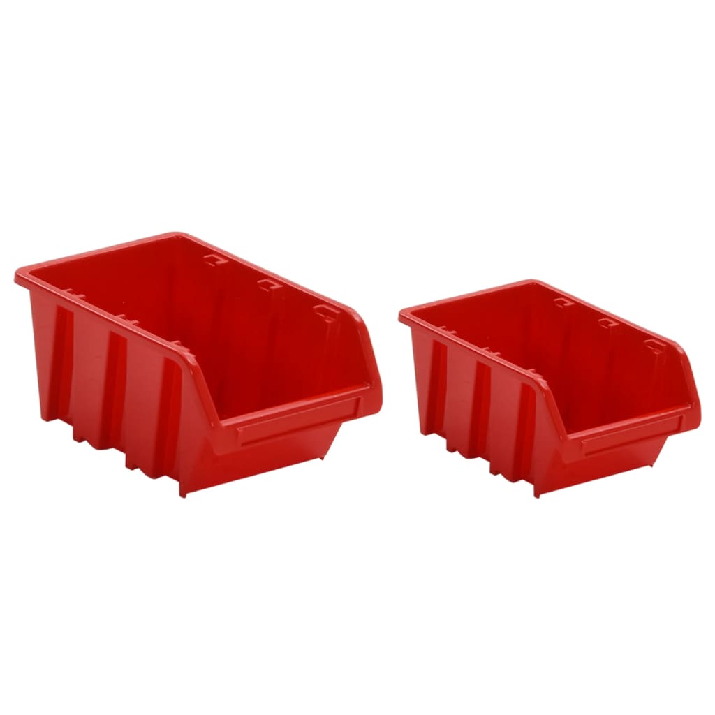 vidaXL 30-tlg Stapelboxen-Wandregal Rot & Schwarz 77x39cm Polypropylen