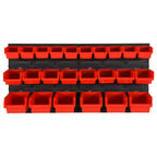 vidaXL 26-tlg Stapelboxen-Wandregal Rot & Schwarz 77x39cm Polypropylen
