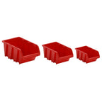 vidaXL 26-tlg Stapelboxen-Wandregal Rot & Schwarz 77x39cm Polypropylen
