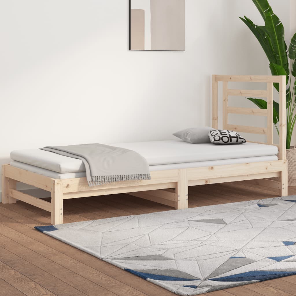 vidaXL Tagesbett Ausziehbar 2x(90x200) cm Massivholz Kiefer
