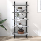 vidaXL Bücherregal 5 Fächer Grau Sonoma-Eiche 80x30x175 Holzwerkstoff