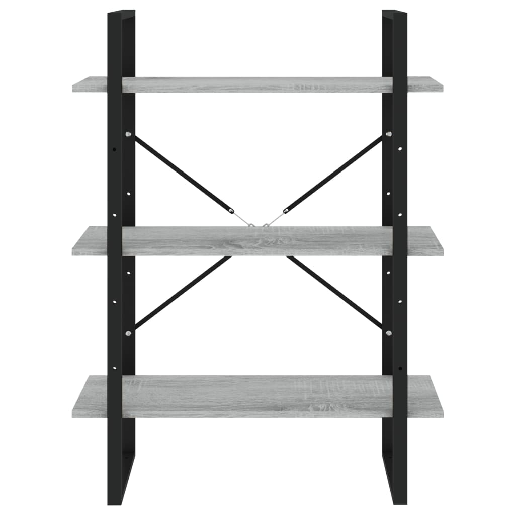 vidaXL Bücherregal 5 Fächer Grau Sonoma-Eiche 80x30x175 Holzwerkstoff