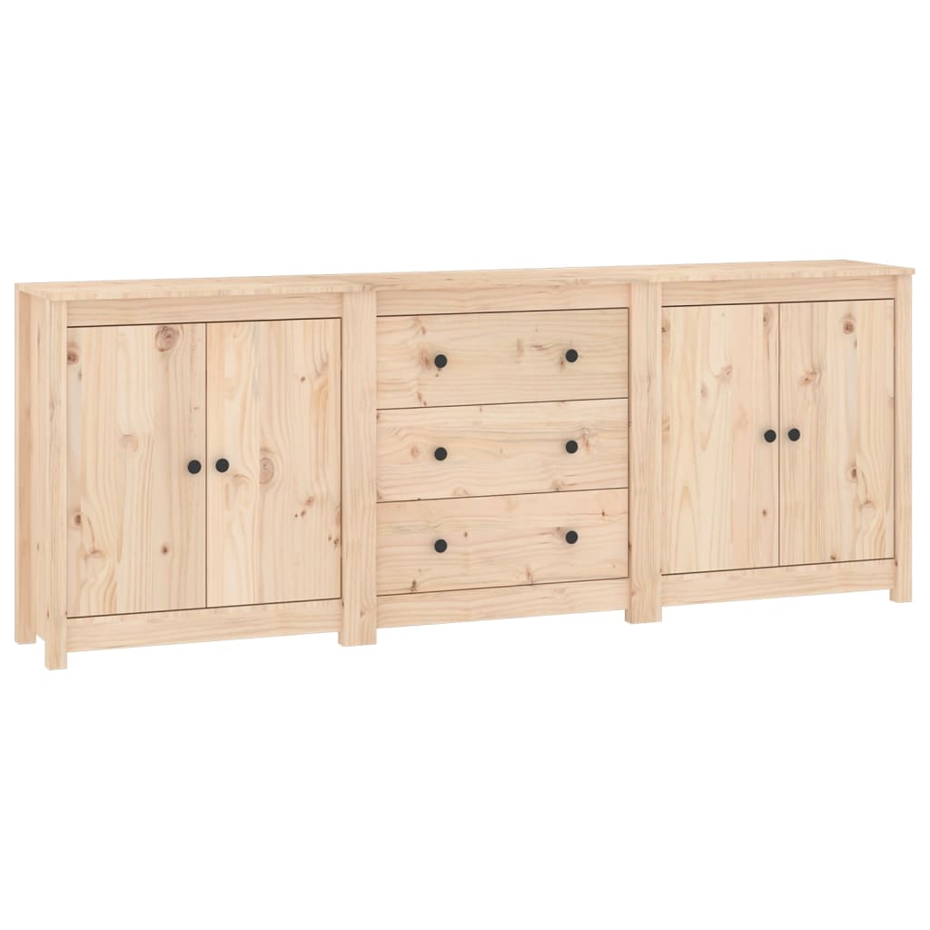 vidaXL Sideboard 210x35x80 cm Massivholz Kiefer