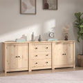 vidaXL Sideboard 210x35x80 cm Massivholz Kiefer