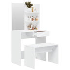 vidaXL Schminktisch-Set Weiß 74,5x40x141 cm