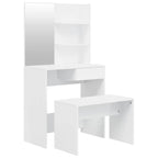vidaXL Schminktisch-Set Hochglanz-Weiß 74,5x40x141 cm