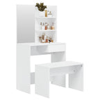 vidaXL Schminktisch-Set Hochglanz-Weiß 74,5x40x141 cm