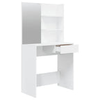 vidaXL Schminktisch-Set Hochglanz-Weiß 74,5x40x141 cm