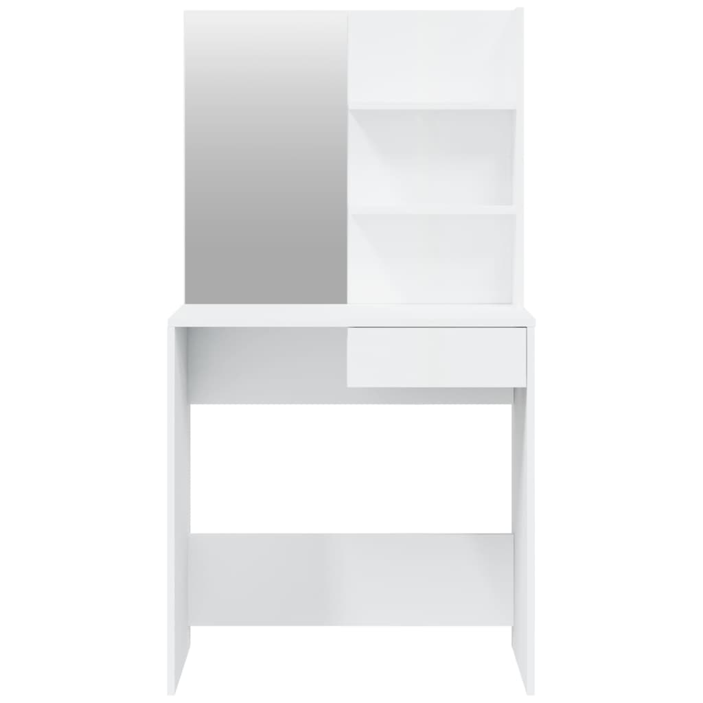 vidaXL Schminktisch-Set Hochglanz-Weiß 74,5x40x141 cm