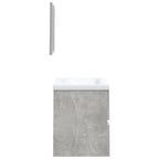 vidaXL Waschbeckenunterschrank mit Waschbecken und Spiegel Betongrau