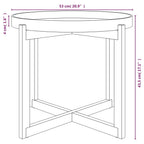 vidaXL Couchtisch Grau 53x53x43,5 cm Holzwerkstoff & Massivholz Kiefer