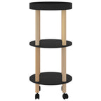 vidaXL Servierwagen 3 Etagen Schwarz 38x38x82 cm Holzwerkstoff & Holz