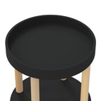 vidaXL Servierwagen 3 Etagen Schwarz 38x38x82 cm Holzwerkstoff & Holz